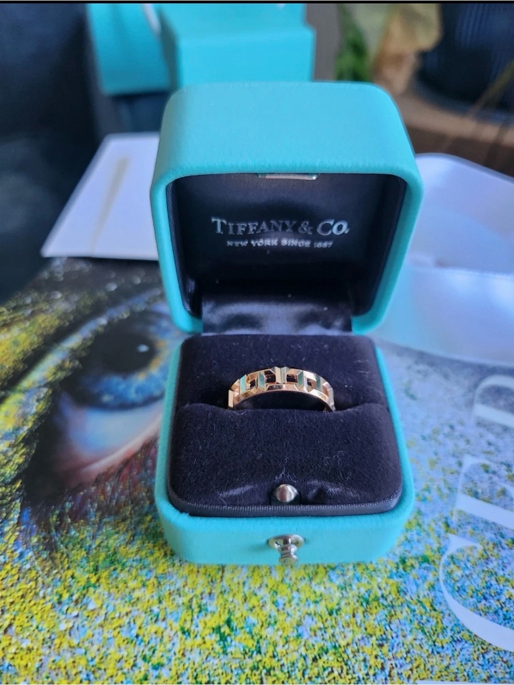 Tiffany & Co. Tiffany T True Wide Ring in 18k Rose Gold - Size 12 - Picture 2 of 8